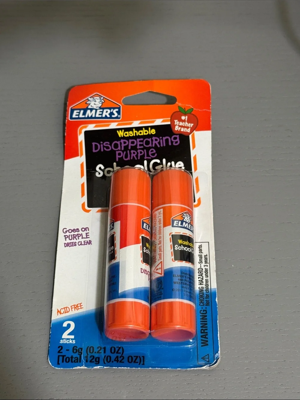 2 Pack Disappearing Purple Elmers Glue Sticks